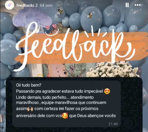Feedback de mãe Le Jardins Evento 3